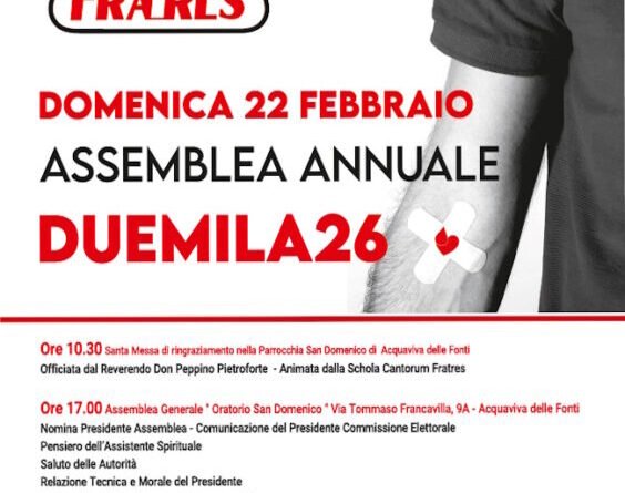 Fratres Acquaviva oggi in Assemblea Annuale